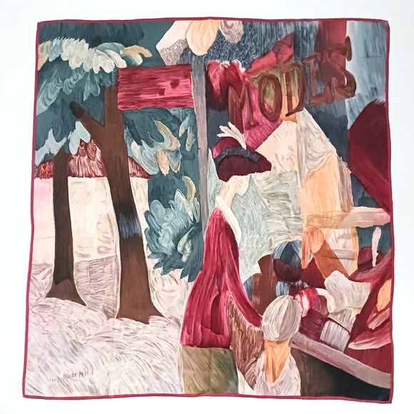 August Macke 100% Mulberry Silk Scarf Expressionist 1913 Print Medici Italy - Picture 1 of 5